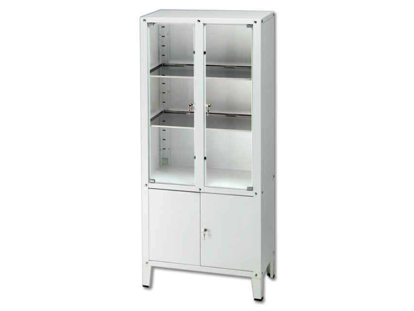 VALUE CABINET - 4 hinged doors - tempered glass