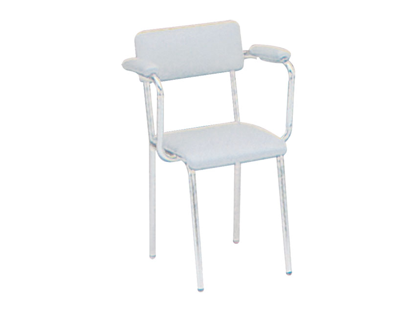 CHAIR - padded seat with armrests - grey