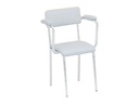 CHAIR - padded seat with armrests - grey