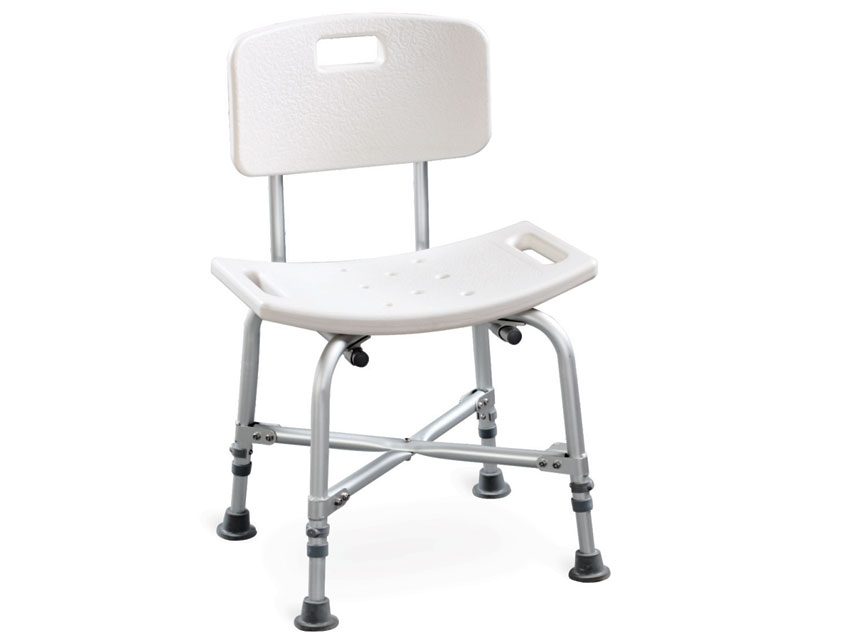 REINFORCED SHOWER CHAIR with backrest - load 150 kg