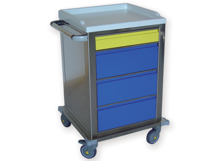 CHARIOT MODULAIRE acier inox avec 1+3 tiroirs