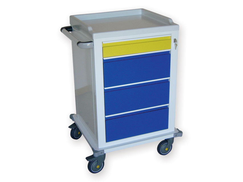 MODULAR TROLLEY painted steel with 1+3 drawers