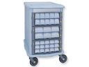 DOUBLE FACE PHARMACY TROLLEY - 60 small drawers