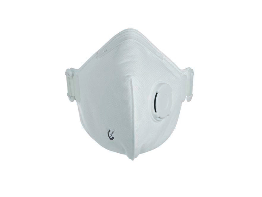 MASQUE RESPIRATOIRE RABATTABLE À PLAT FFP3 avec valve, filtration minimale 98 %, norme CE - EN 149: 2001 + A1: 2009 - boîte de 10