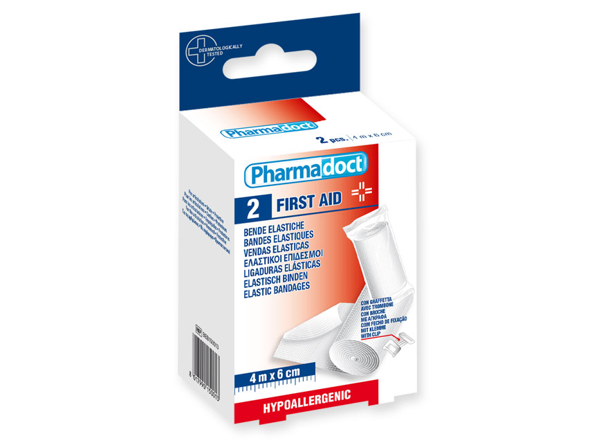 PHARMADOCT ELASTIC BANDAGES 4m x 6cm - carton of 6 boxes of 2