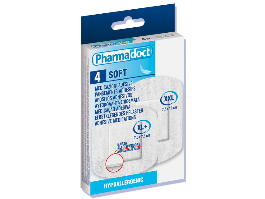 PHARMADOCT HYPOALLERGENIC PLASTERS 2 sizes - carton of 12 boxes of 4