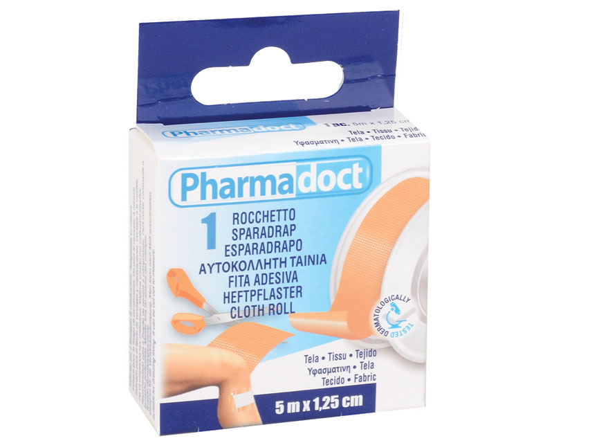 PHARMADOCT CLOTH ROLL - FABRIC -  5m x 1.25cm - carton of 18 boxes