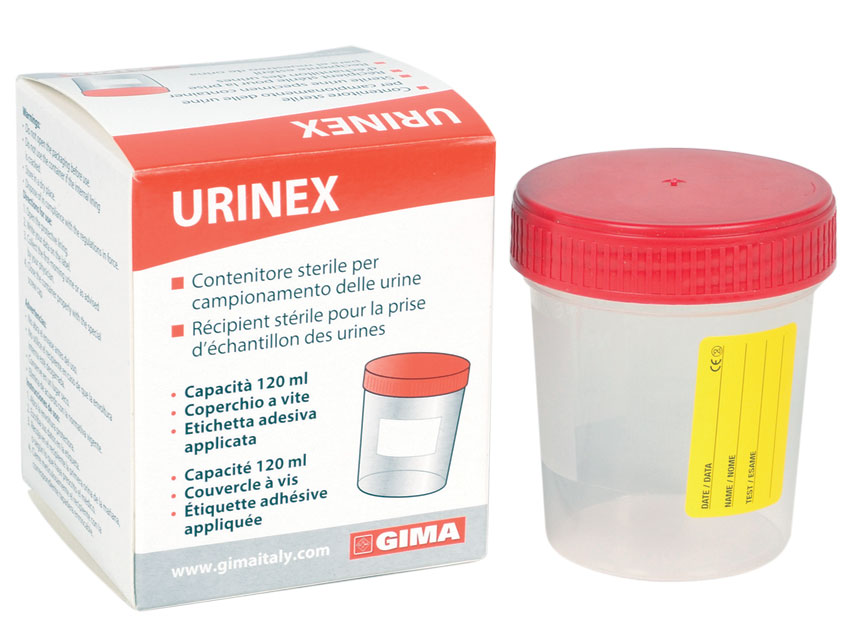 URINE CONTAINER 120 ml in single box - sterile - box of 100