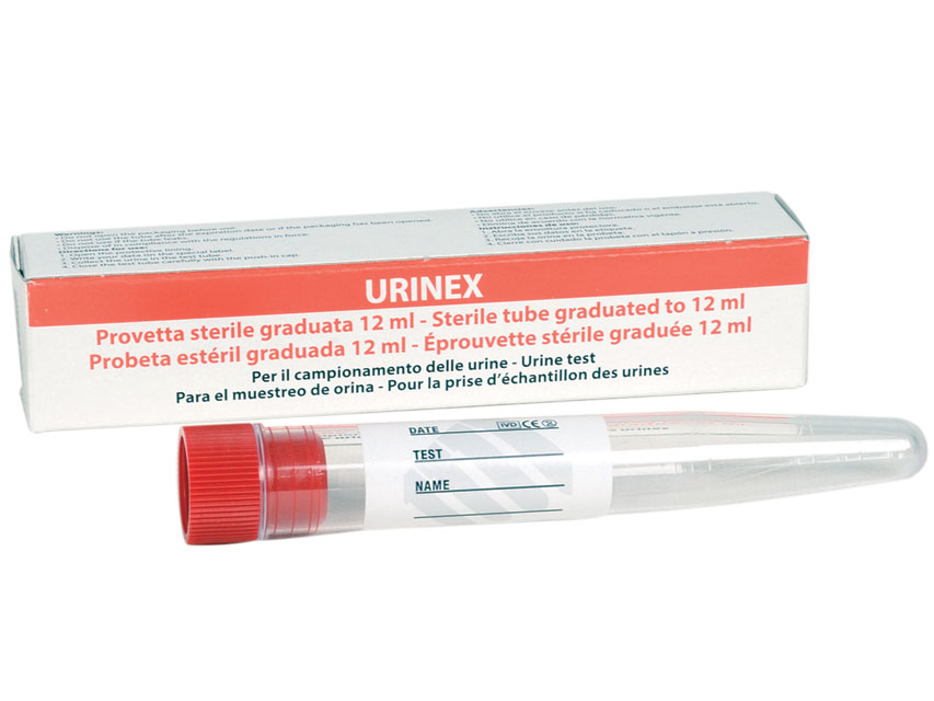 TUBE DE TEST POUR URINE 12 ml avec boite - sterile - boîte de 100