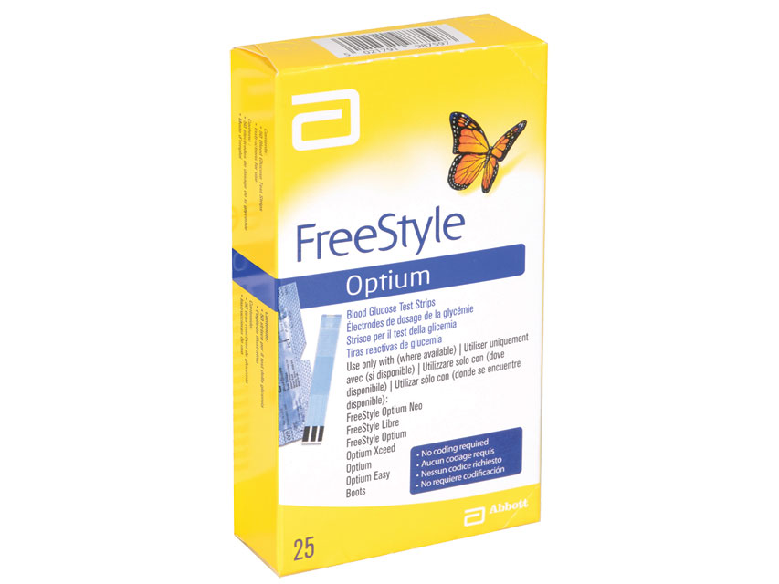 BANDELETTES GLUCOSE ABBOTT FREESTYLE OPTIUM