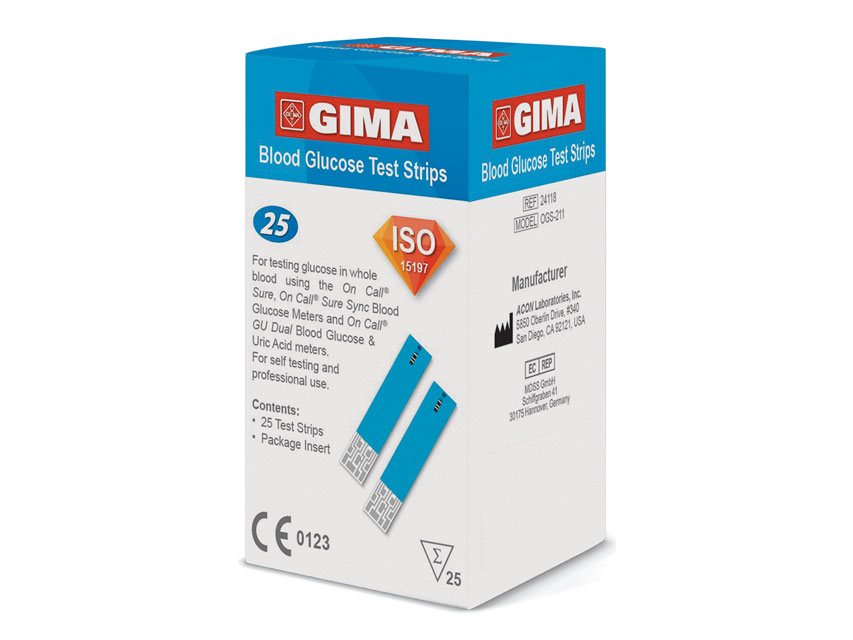 BANDELETTES GLUCOSE pour Glucometre Gima