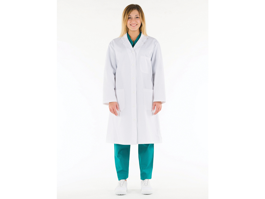 TABLIER MÉDICAL BLANC - coton - femme