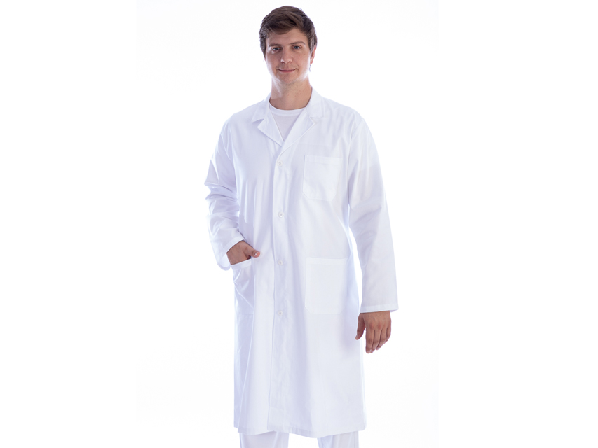 TABLIER MÉDICAL BLANC - coton/polyester - homme