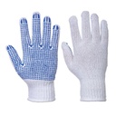 Gant Classique Tricoté Picots PVC - Blanc/Bleu