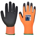 Gant PU Vis-Tex coupure D - Orange/Noir