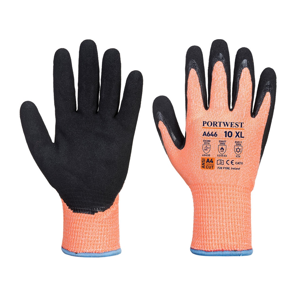 Gant Hiver Vis-Tex HR Cut nitrile - Orange/Noir