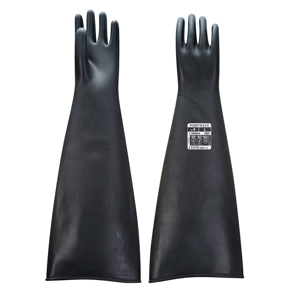 Gant Caooutchouc Latex Lourd 60 cm - Noir