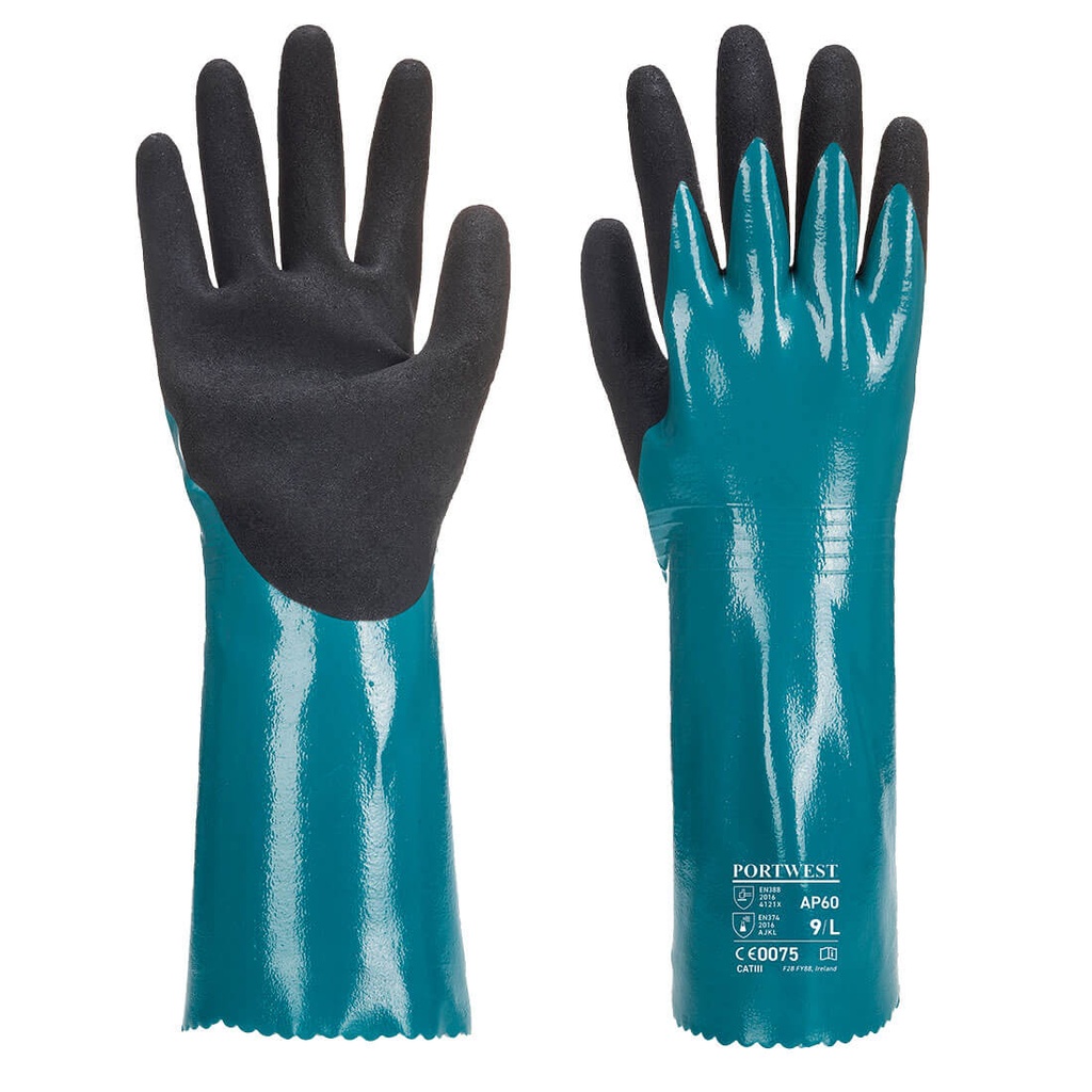 Gant manchette Sandy Grip Lite - Bleu/Noir