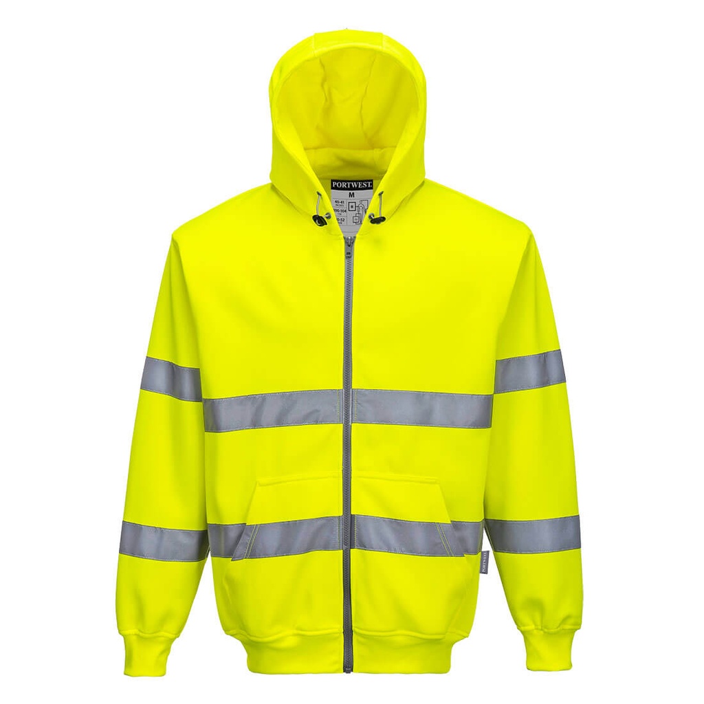 Sweat zip HiVis à capuche - Jaune