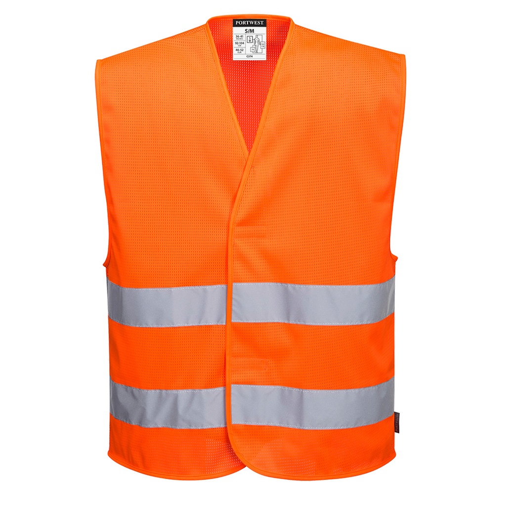 Gilet 2 bandes Hi-Vis MeshAir - Orange