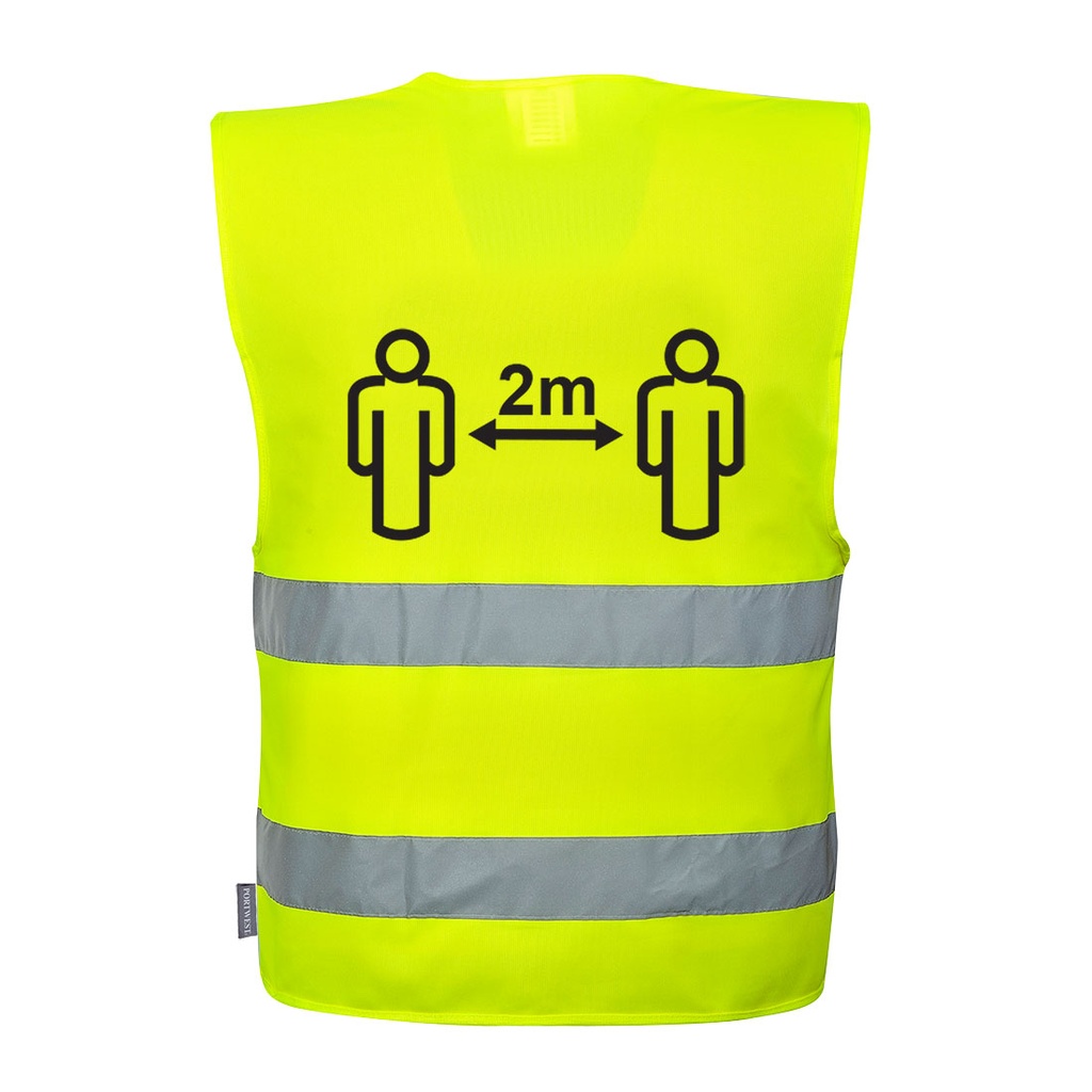 Gilet de distanciation sociale 2m - Jaune