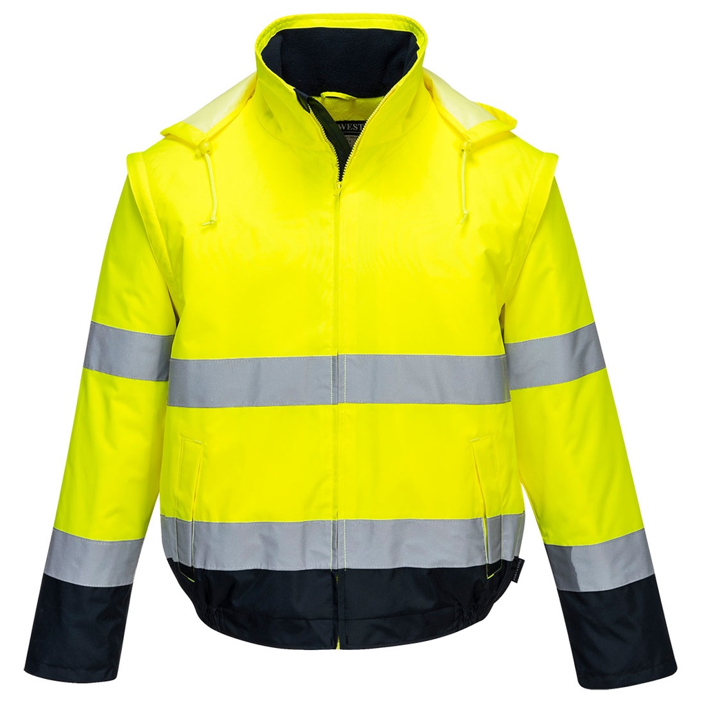 Blouson HV 2-en-1 HV doublé polaire - Jaune/Marine