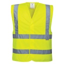 Gilet Hi-Vis Baudrier &amp; Double Ceinture - Jaune