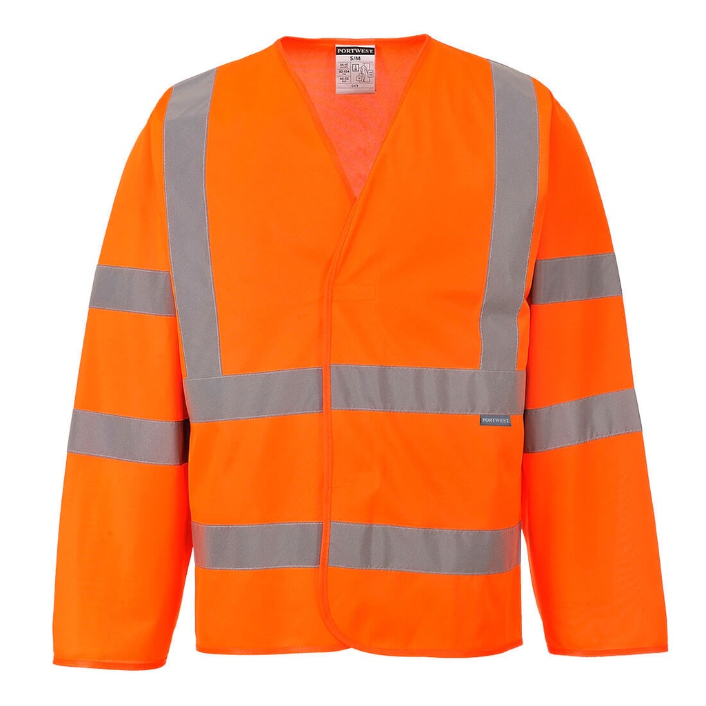 Gilet 2 bandes &amp; baudrier manches longues - Orange