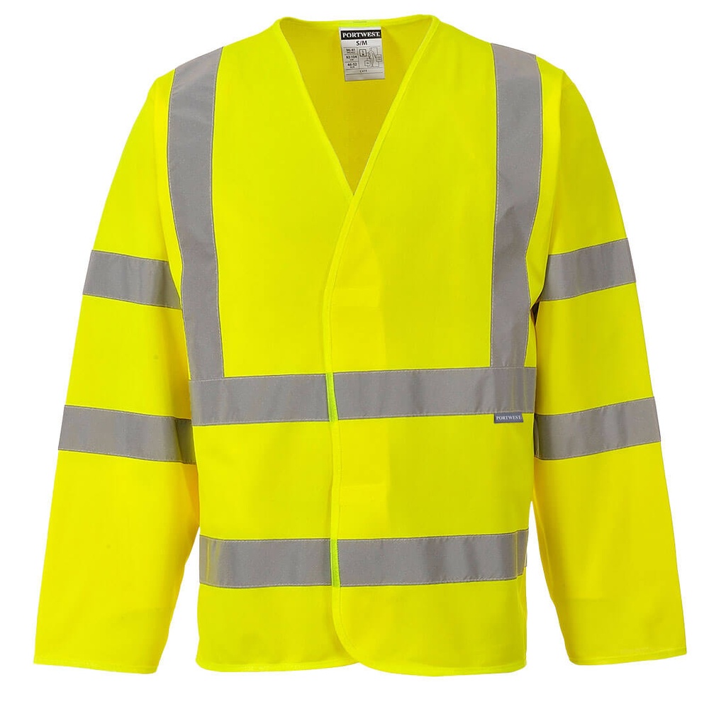 Gilet 2 bandes &amp; baudrier manches longues - Jaune