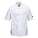 Veste Chef Femme Manches Courtes Rachel - Blanc