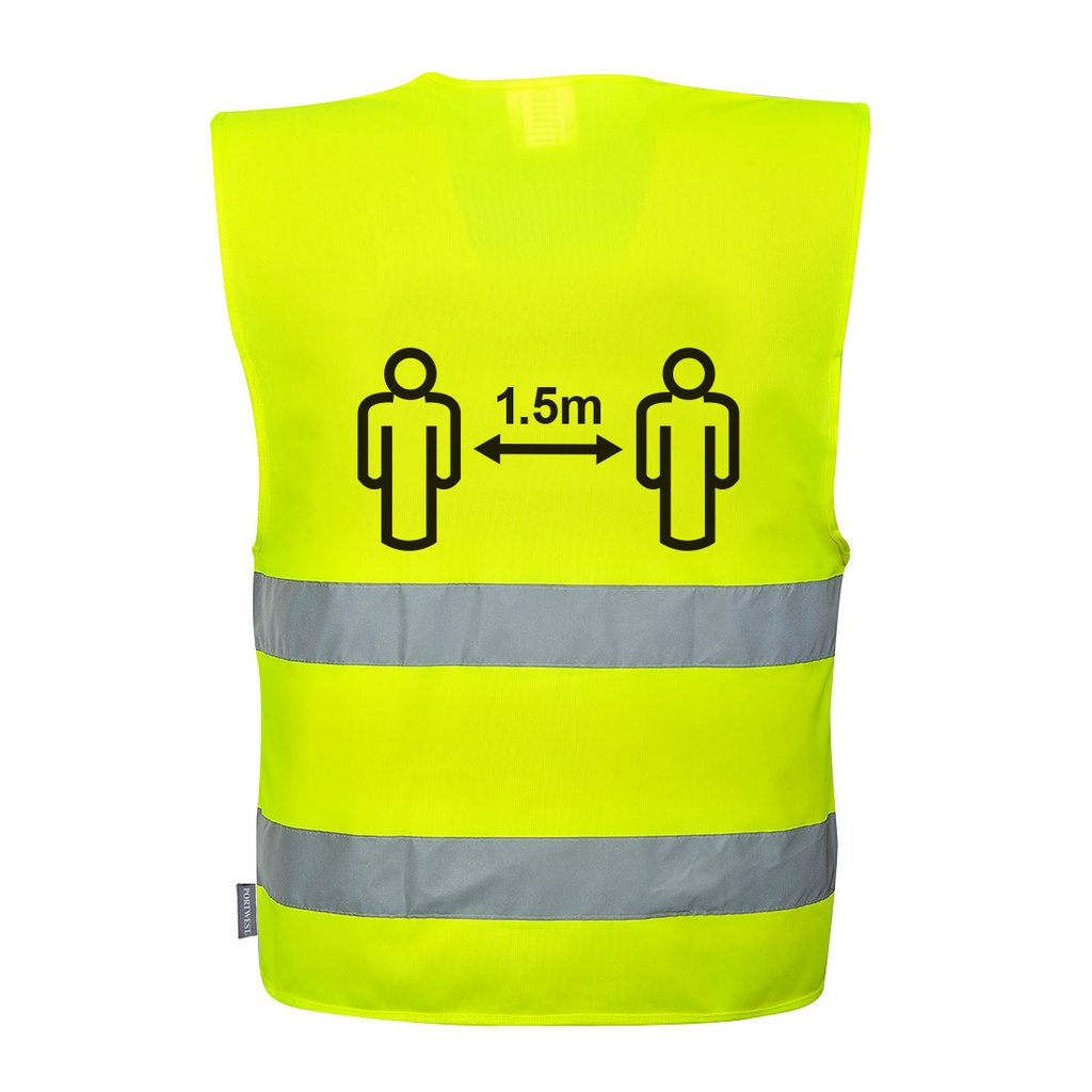 Gilet distanciation sociale 1m50 - Jaune