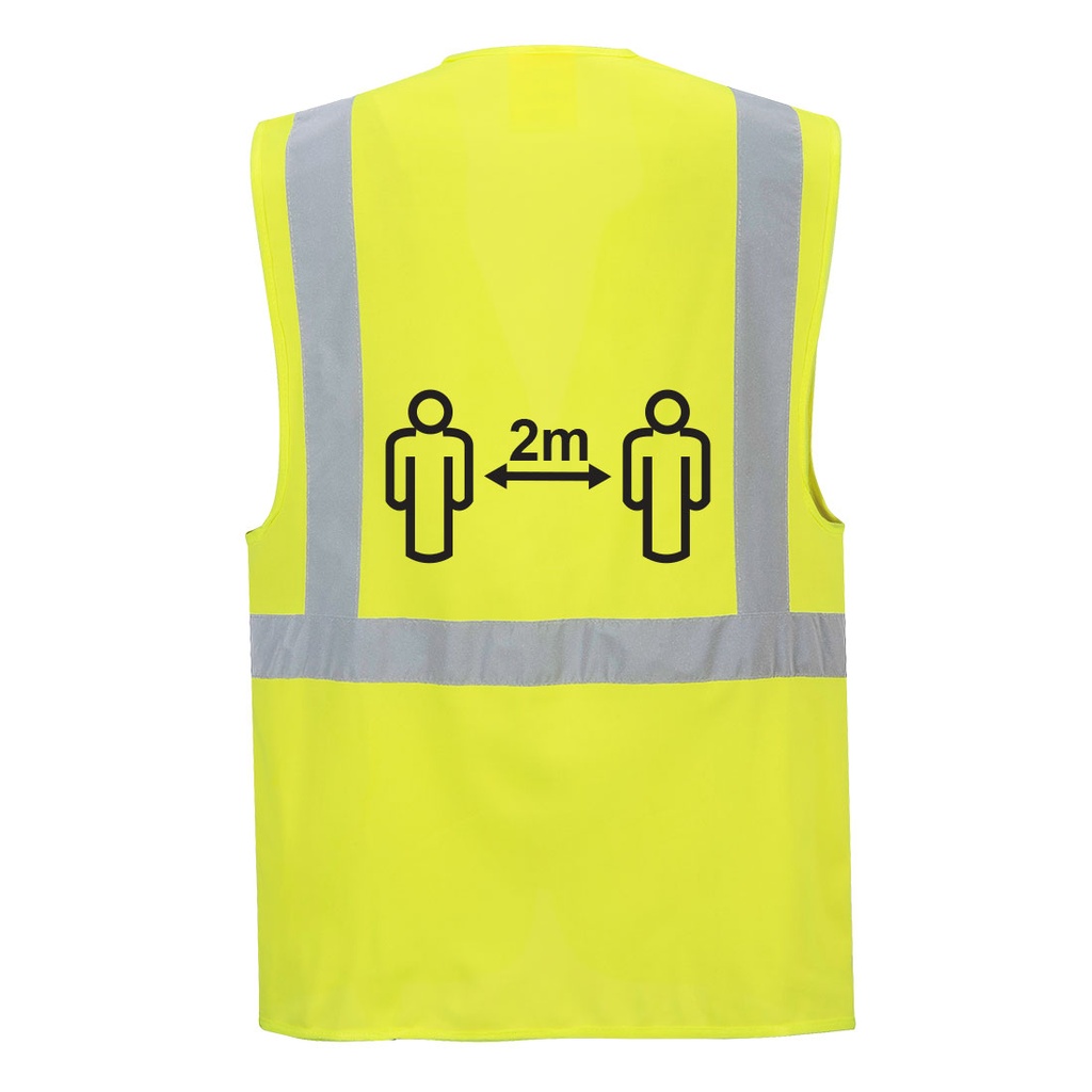 Gilet Executive de distanciation sociale 2m - Jaune