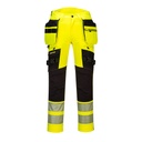 Pantalon DX4 haute-Visibilité avec poches flottantes démontables - Jaune/Noir