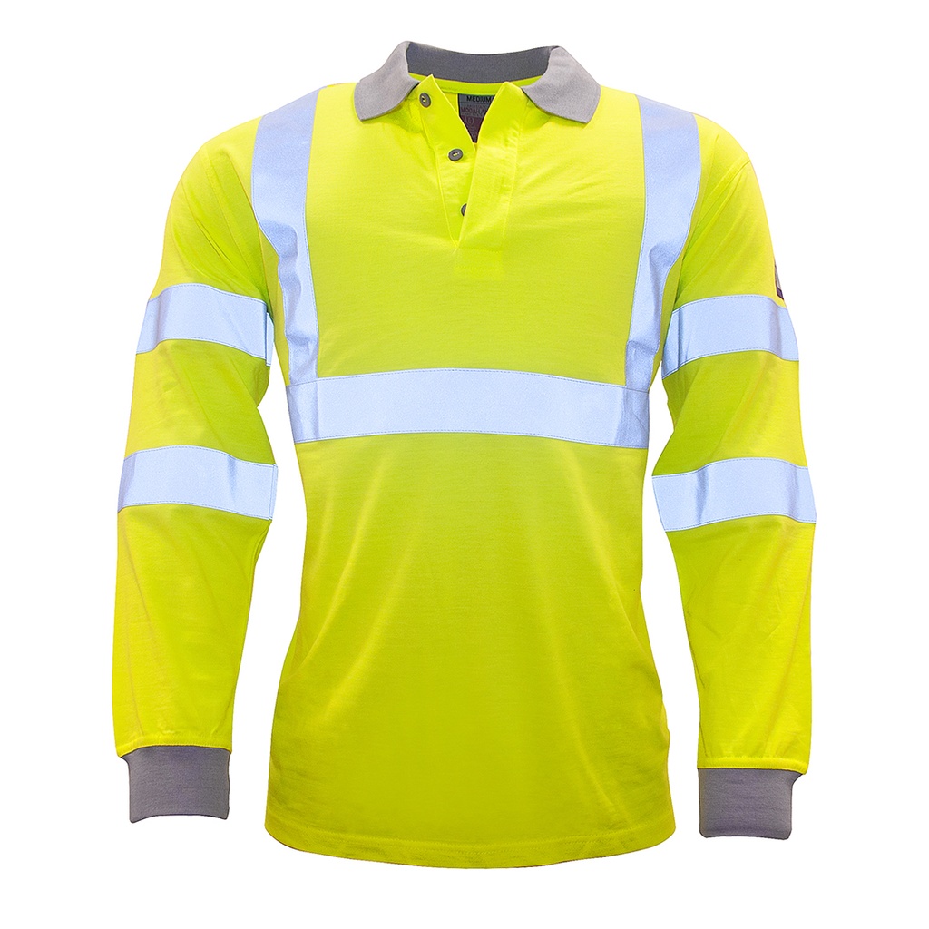 Polo manches longues FR antistatique et HiVis - Jaune