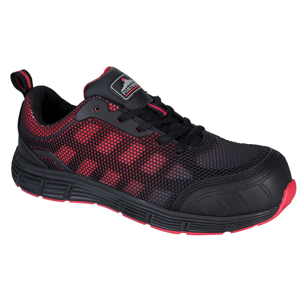 Chaussure Basse Portwest Compositelite Ogwen S1P - Noir/Rouge