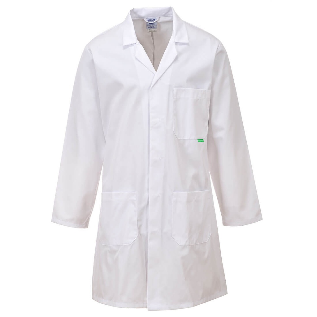 Blouse de laboratoire antimicrobienne - Blanc