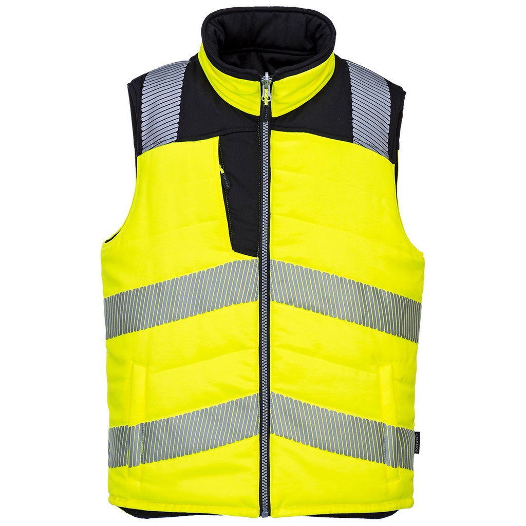 Bodywarmer réversible haute visibilité PW3 - Jaune/Noir