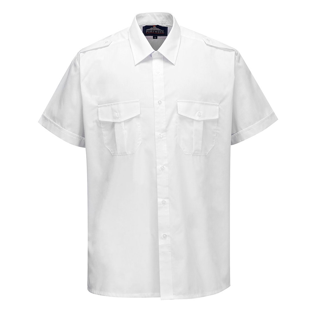 S101 Chemise Pilote M/C - Blanc