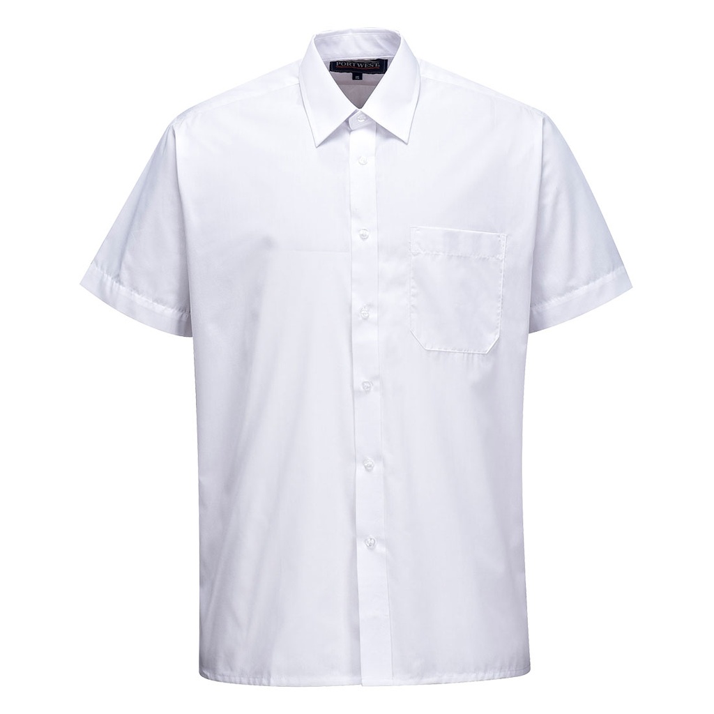 S104 Chemise Classique M/C - Blanc