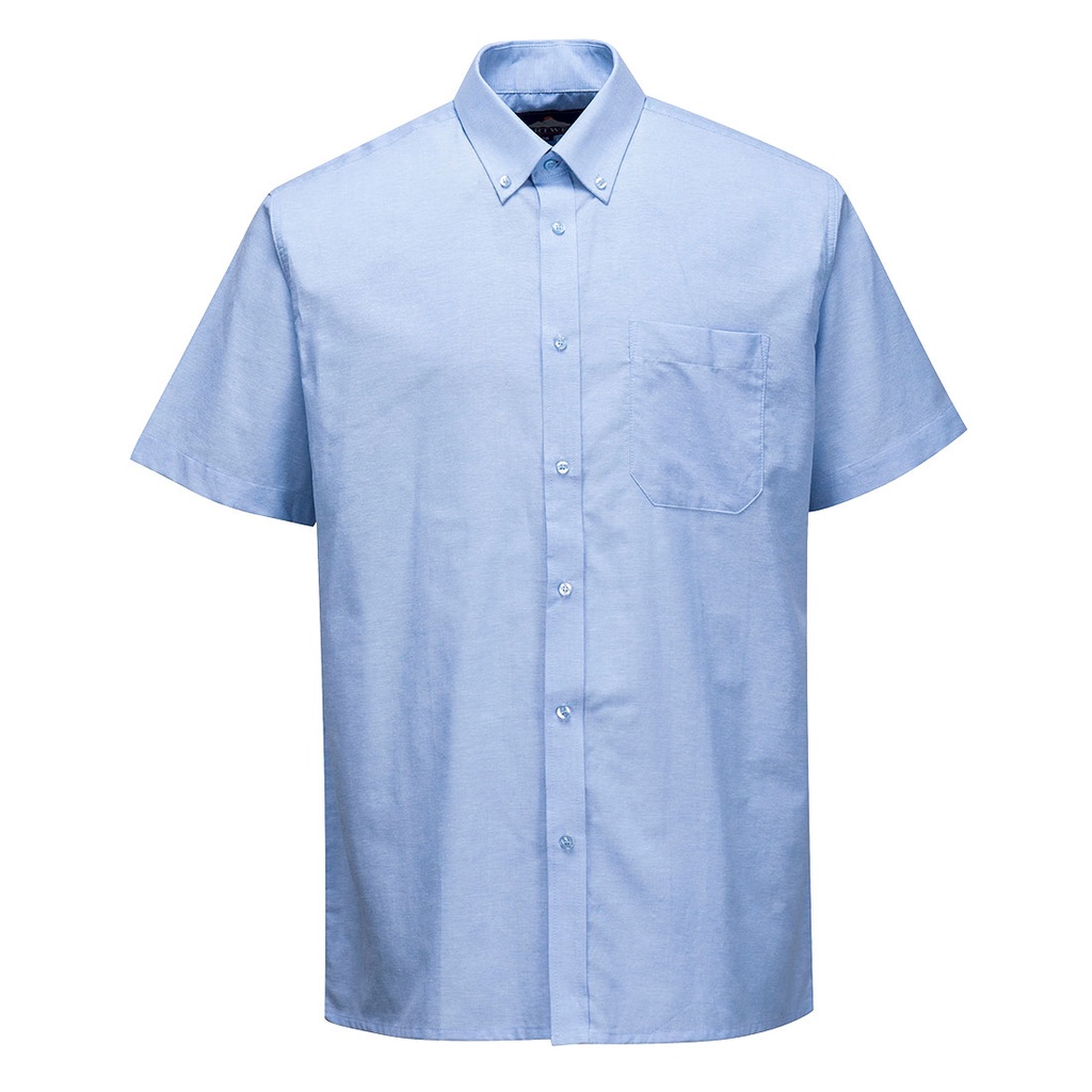 Chemise entretien facile manches courtes - Bleu