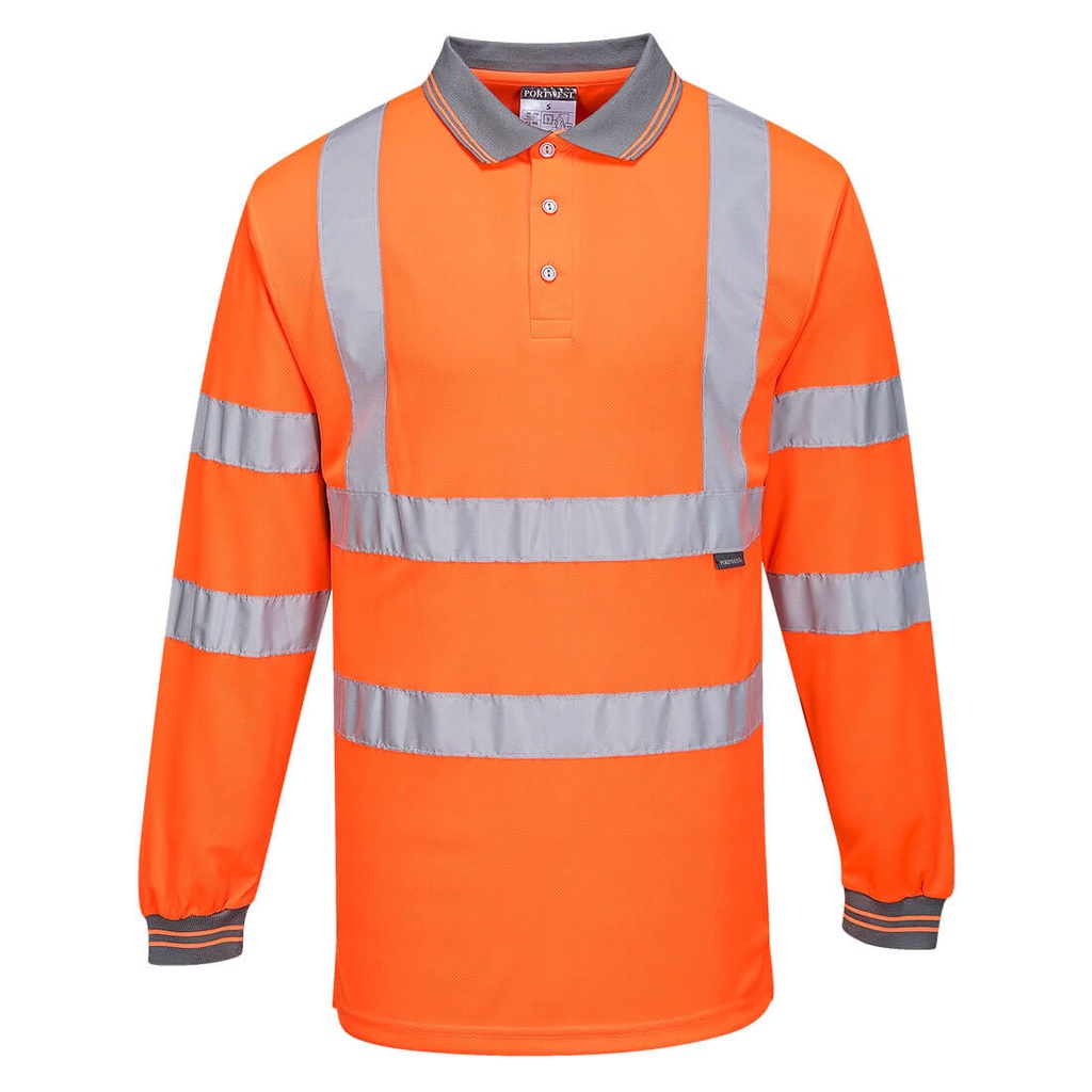 Polo HV Manches Longues - Long - Orange