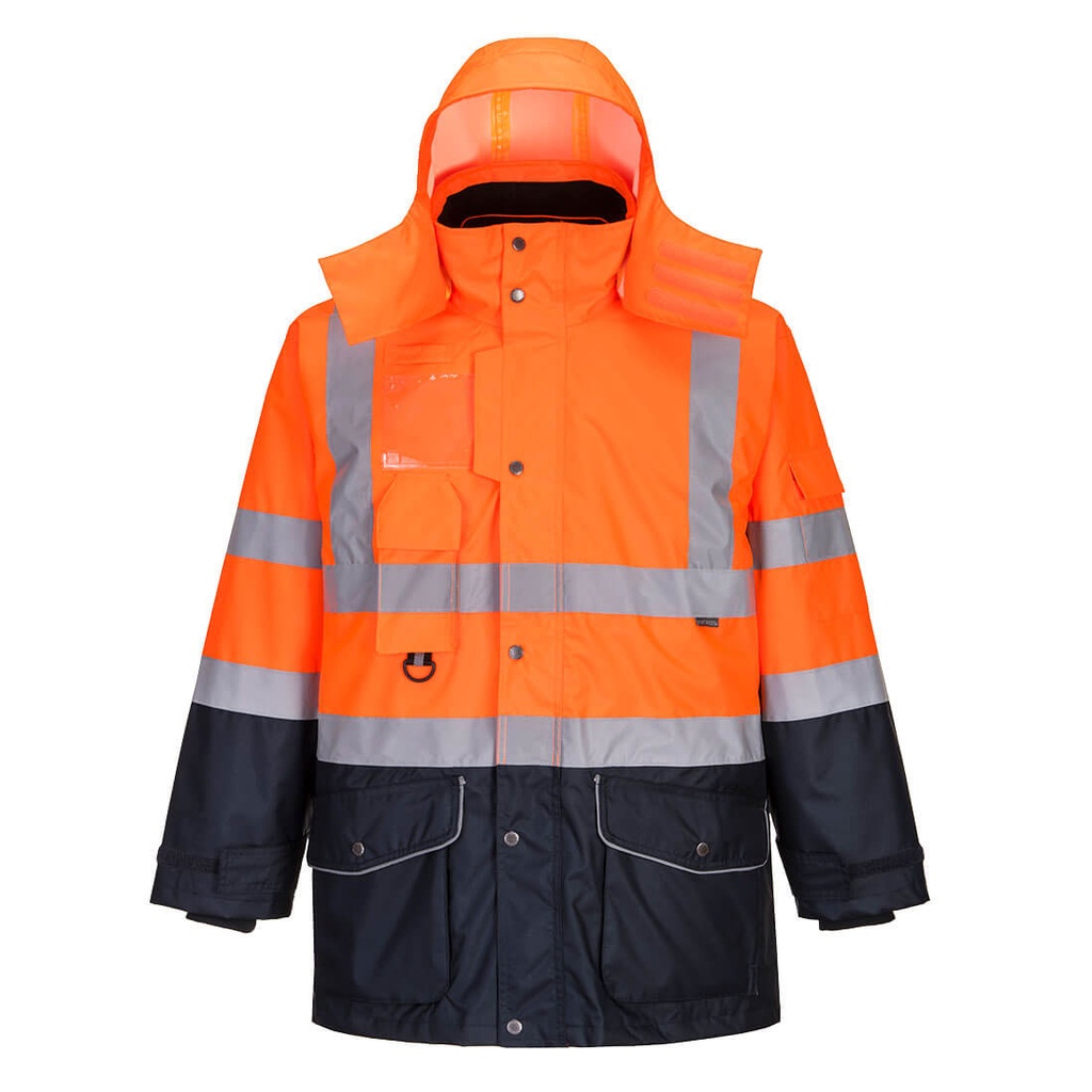 Parka Haute-Visibilité 7-en-1 Traffic Contrast - Orange/Marine