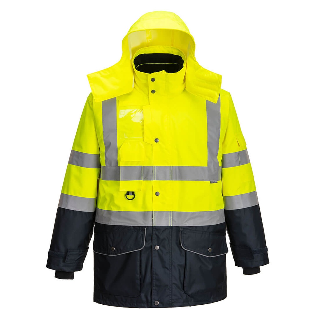 Parka Haute-Visibilité 7-en-1 Traffic Contrast - Jaune/Marine