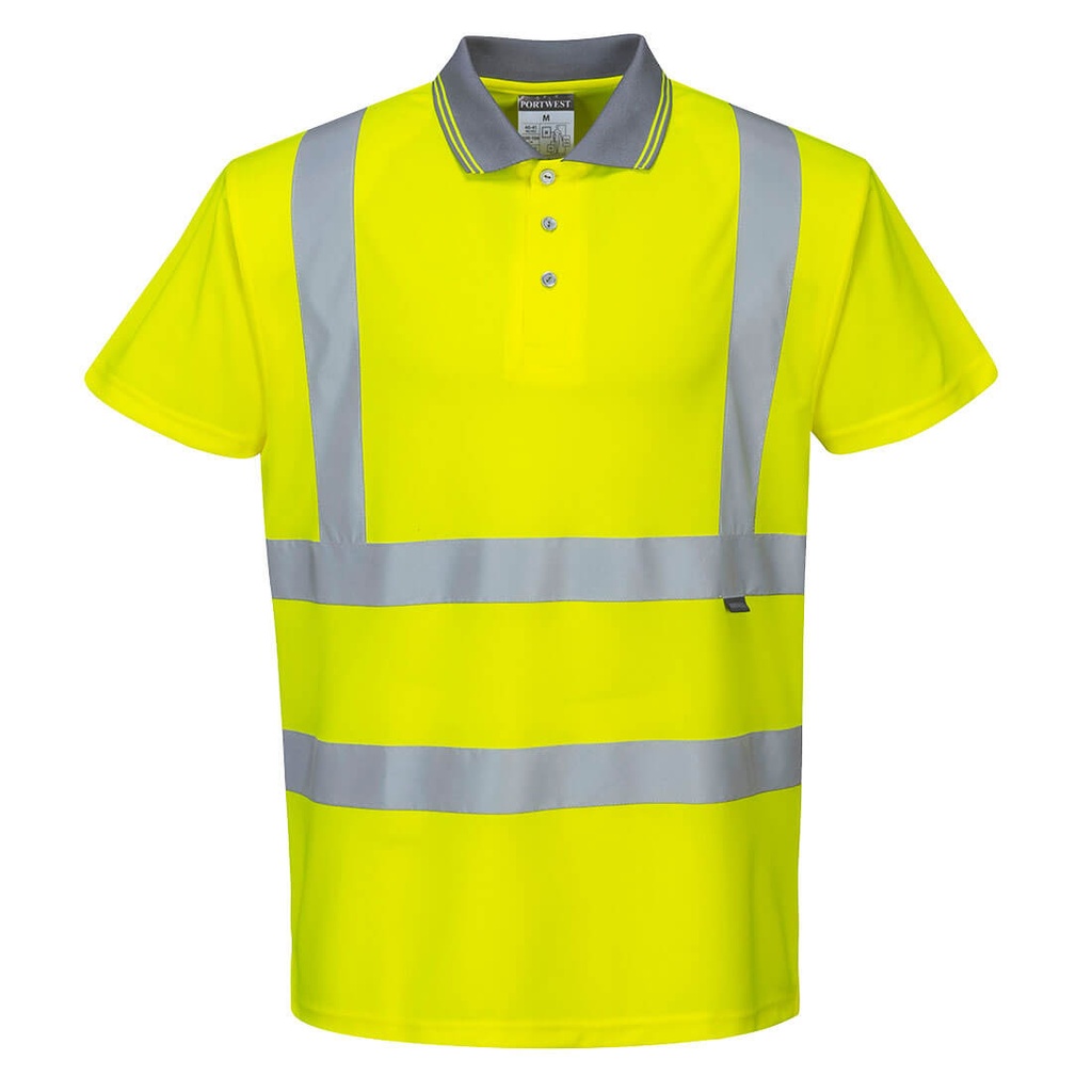 Polo Hi-Vis manches courtes - Long - Jaune