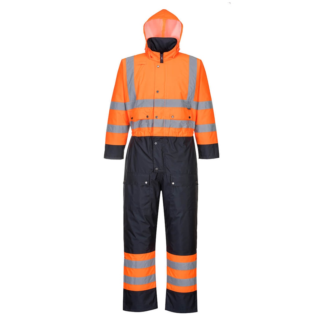 Combinaison Contrast Hi-Vis matelassée - Orange/Marine