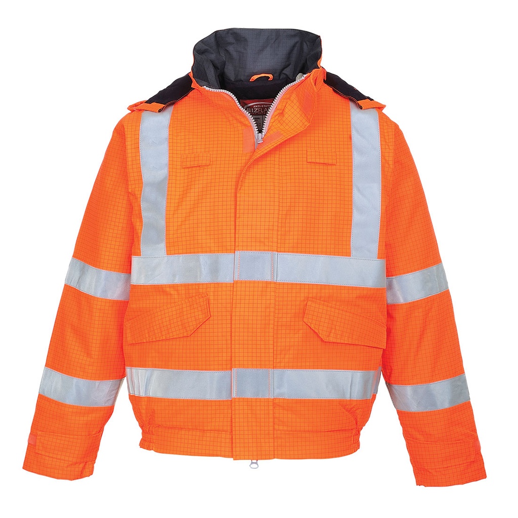 Blouson pilote HV Pluie Bizflame antistatique et flamme retardant - Orange