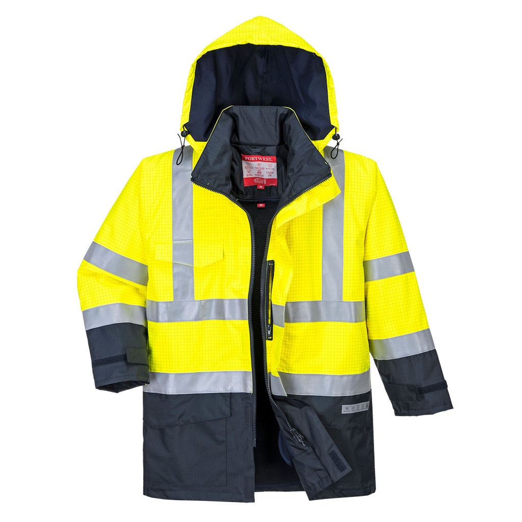 Parka HV Bizflame Rain Multi-risques - Jaune/Marine