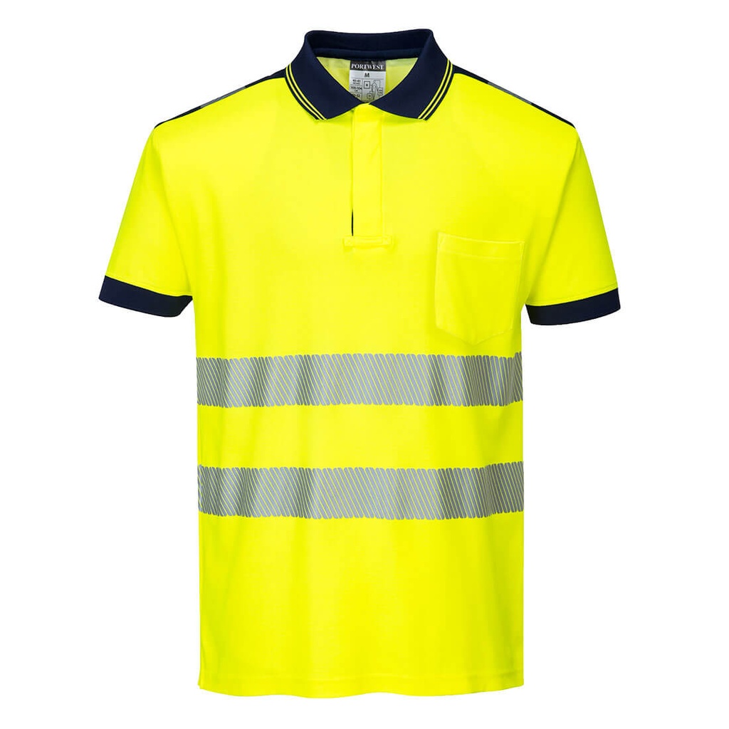 Polo HV PW3 - Jaune/Marine