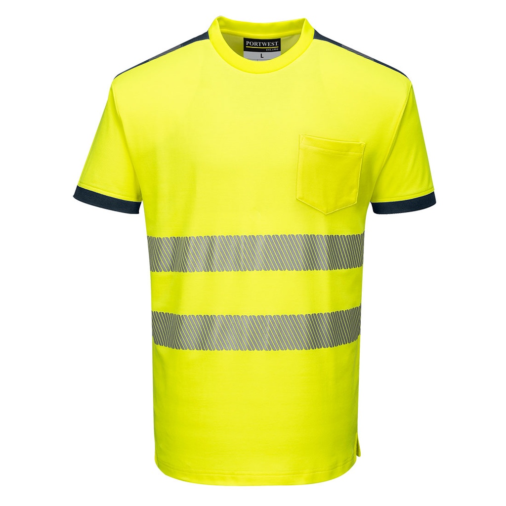 T-Shirt HV PW3 - Jaune/Marine