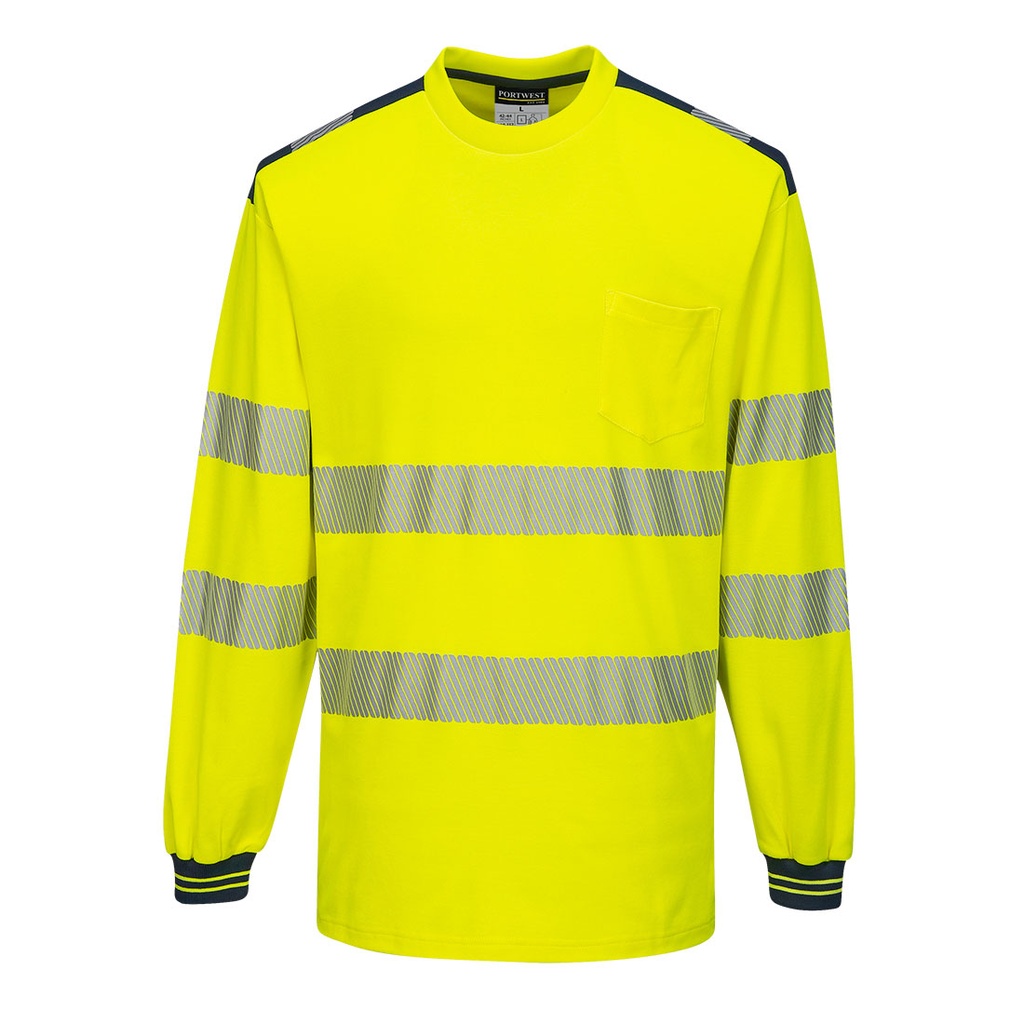 PW3 T-Shirt Haute Visibilité ML - Jaune/Marine